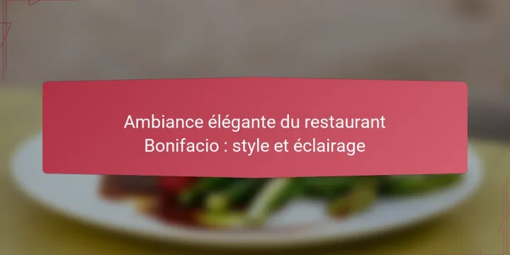Ambiance élégante du restaurant Bonifacio : style et éclairage